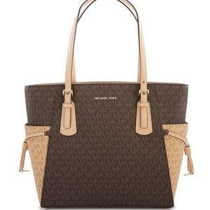 Michael Kors Voyager Two Tone Signature Logo Tote